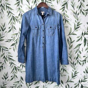 J. Crew Long Sleeve Denim Shirt Dress. Size 2.